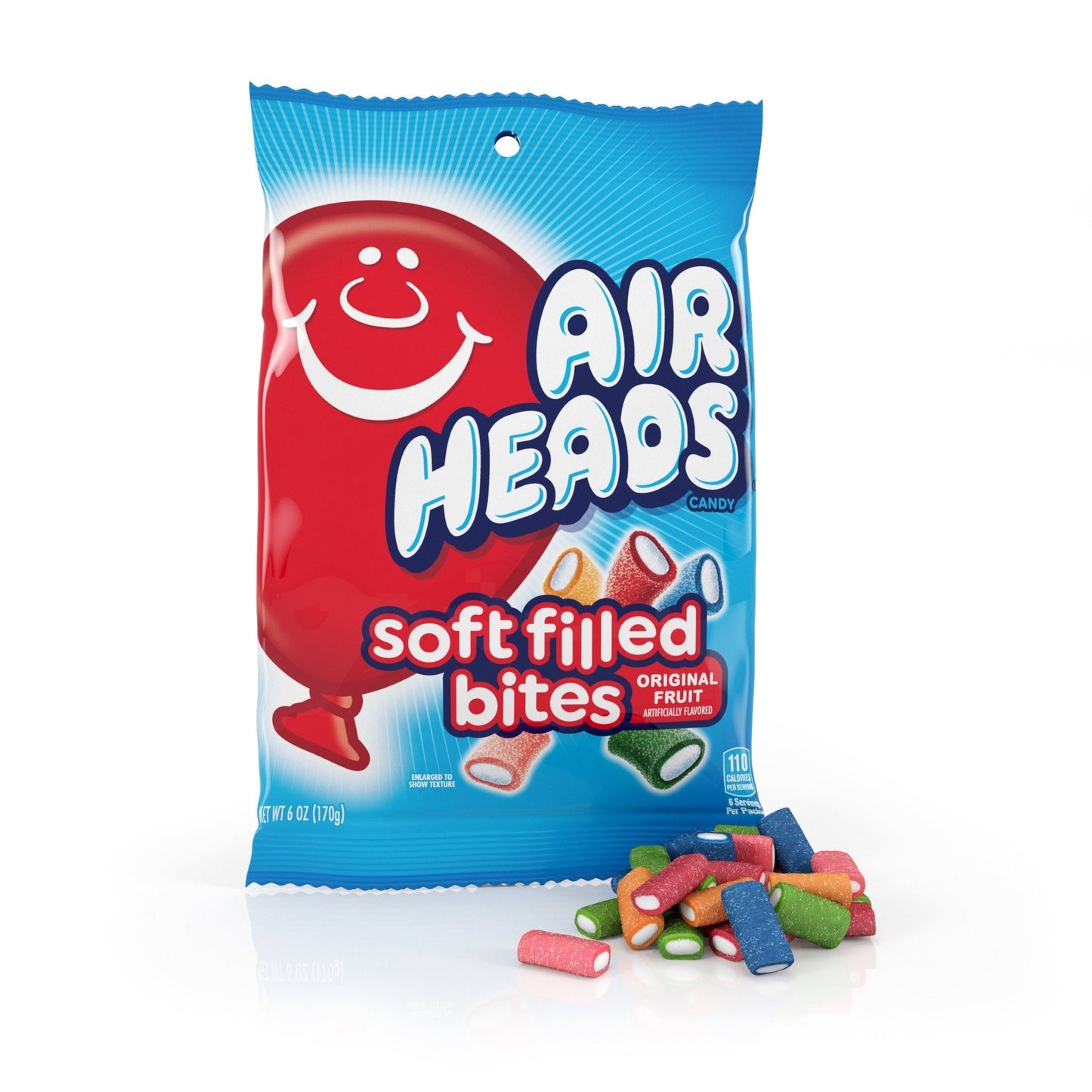 Airheads Soft Filled Bites Peg Bag 6oz X 12 Units - CandyStation