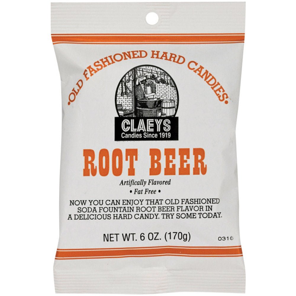 Claeys Old Fashioned Hard Candies - Root Beer 6oz X 24 Units - CandyStation