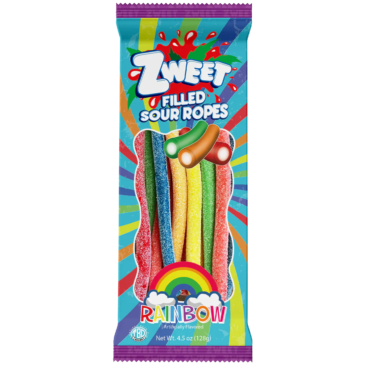 Zweet Sour Rainbow Ropes 4.5oz X 12 Units