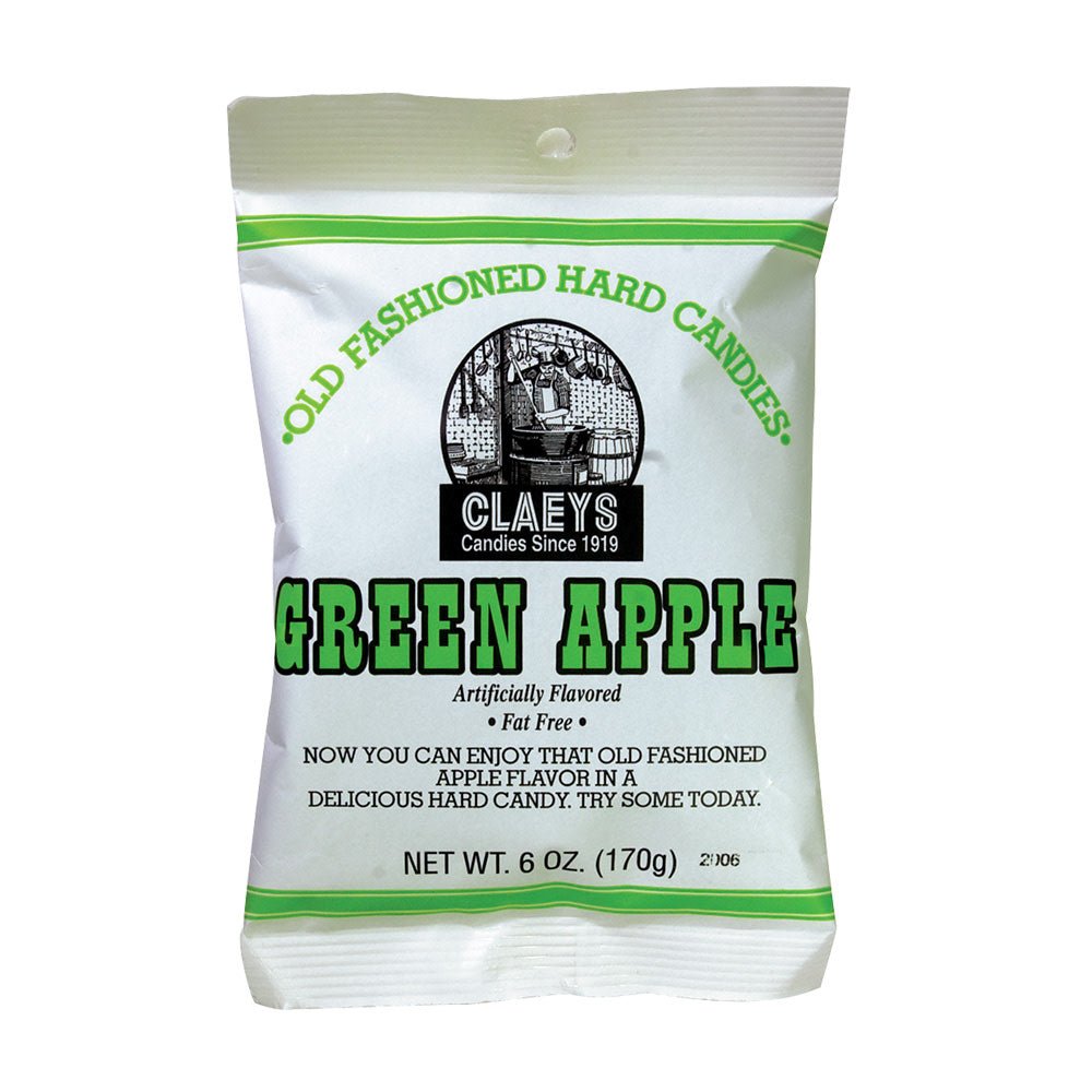 Claeys Old Fashioned Hard Candies - Green Apple 6oz X 24 Units - CandyStation
