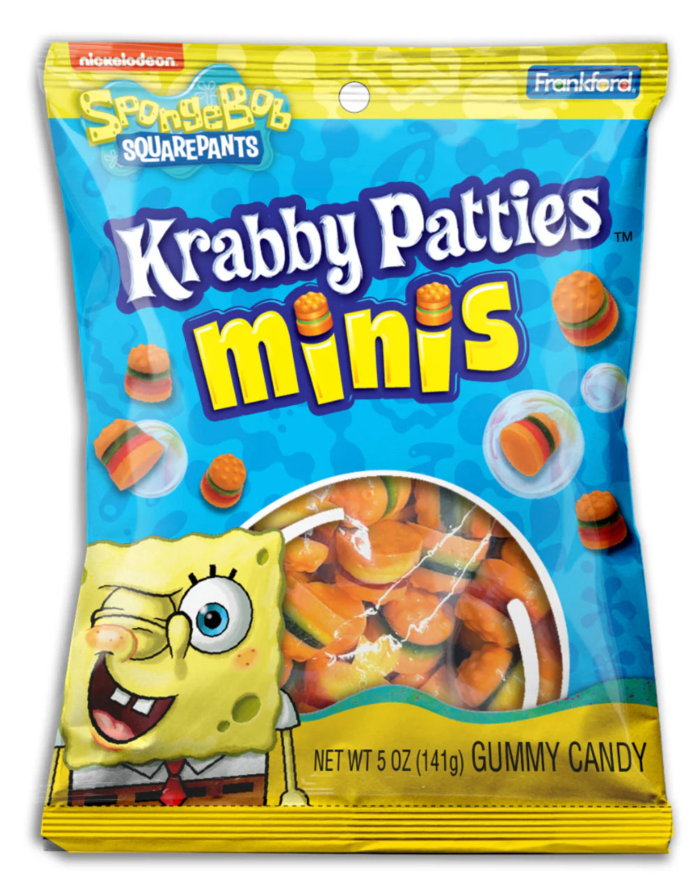 Frankford Spongebob Gummy Krabby Patties Minis Peg Bag 5oz X 12 Units