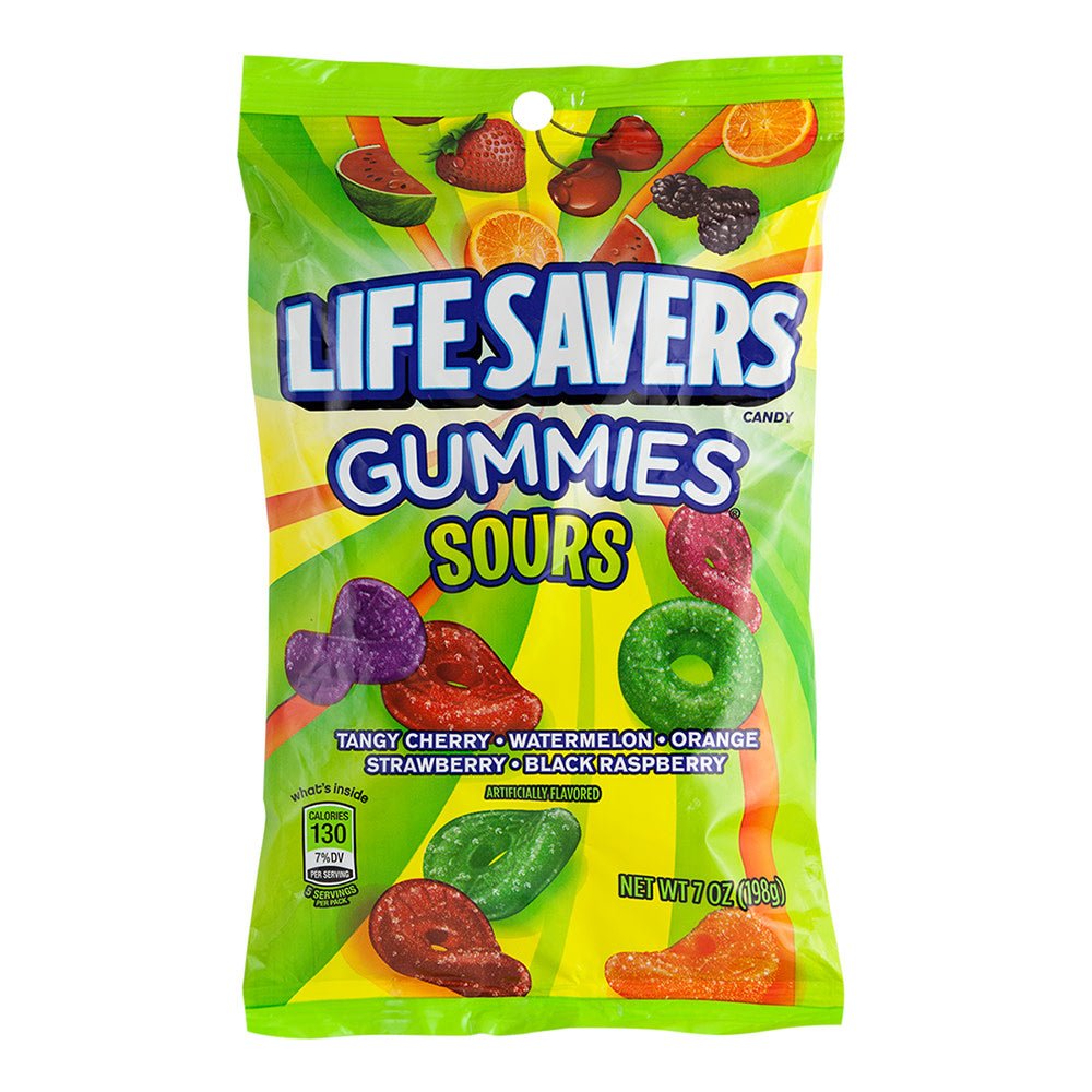 Lifesavers Gummies Sours Peg Bag 7oz X 12 Units - CandyStation