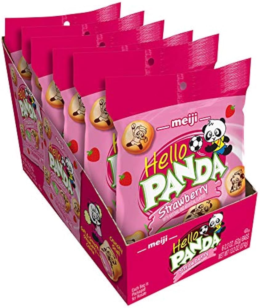 Meiji Hello Panda Strawberry 2.2oz X 6 Units