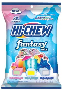 Hi-Chew Fantasy Mix Peg Bags (Rainbow Sherbet, Blue Hawaii, Blue Raspberry) 3oz X 6 Units - CandyStation