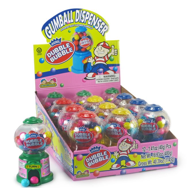 Kidsmania Dubble Bubble Mini Gumball Machine X 12 Units - CandyStation