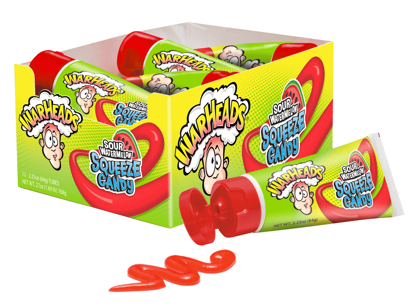 Warheads Sour Watermelon Squeeze Candy 2.25oz X 12 Units - CandyStation