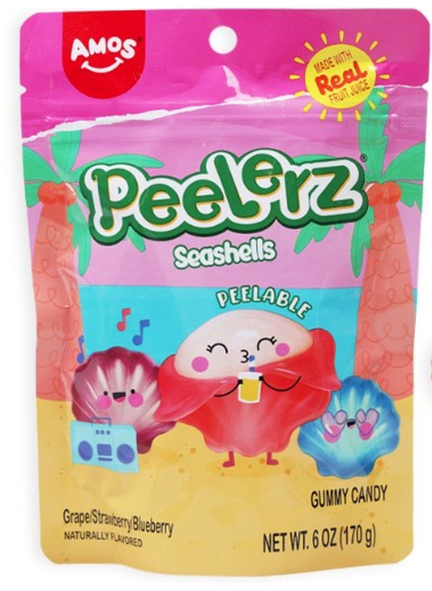 Amos Peelerz Gummy Sea Shell 6oz X 12 Units