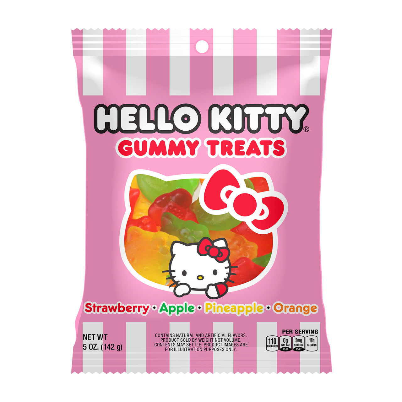 Hello Kitty Gummi Treats - Fruit Peg Bag 5oz X 12 units