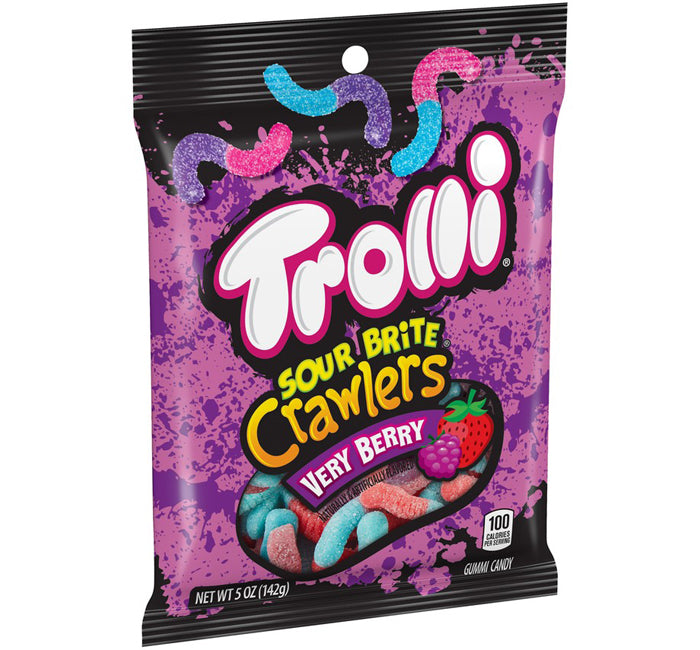 TROLLI PEG BAG - SOUR BRITE CRAWLERS VERY BERRY .