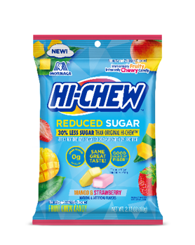Hi Chew Reduced Sugar Mango & Strawberry Peg Bags 2.12oz X 8 Units