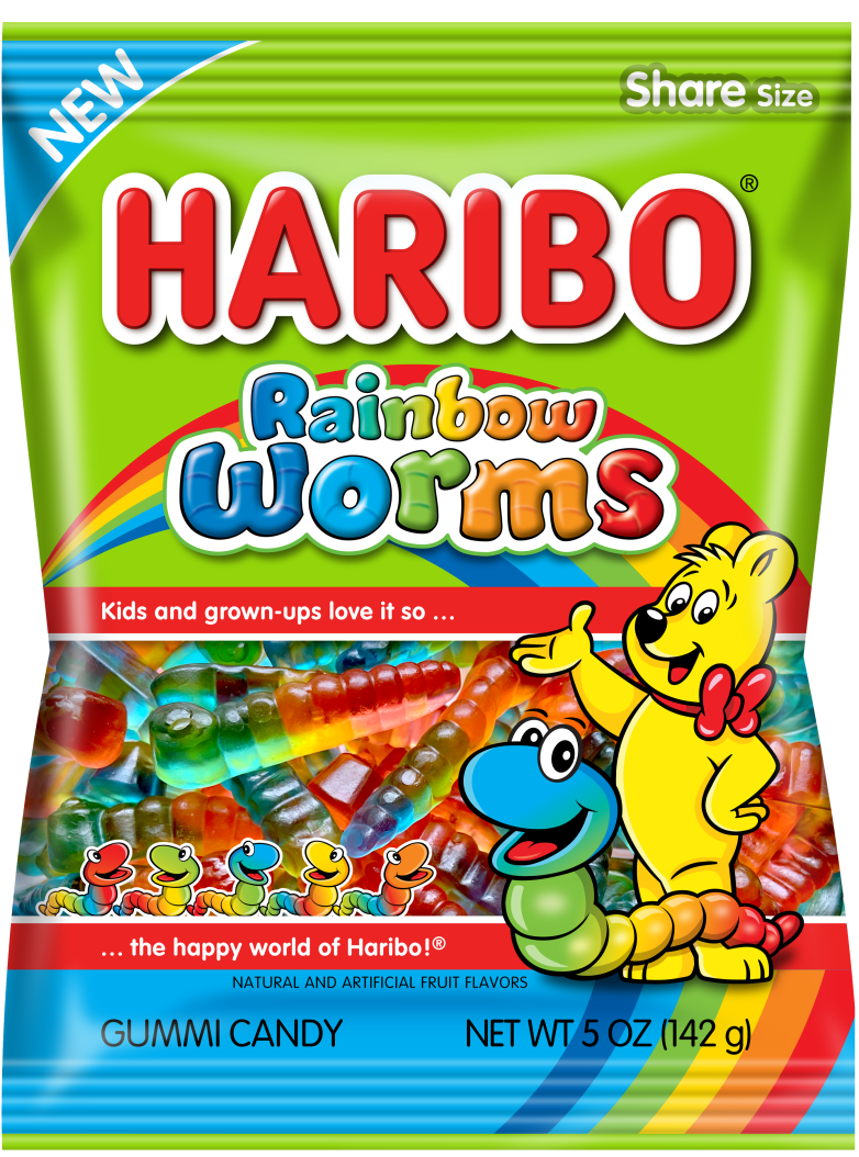 Haribo Rainbow Worms 5oz X 12 Units - CandyStation