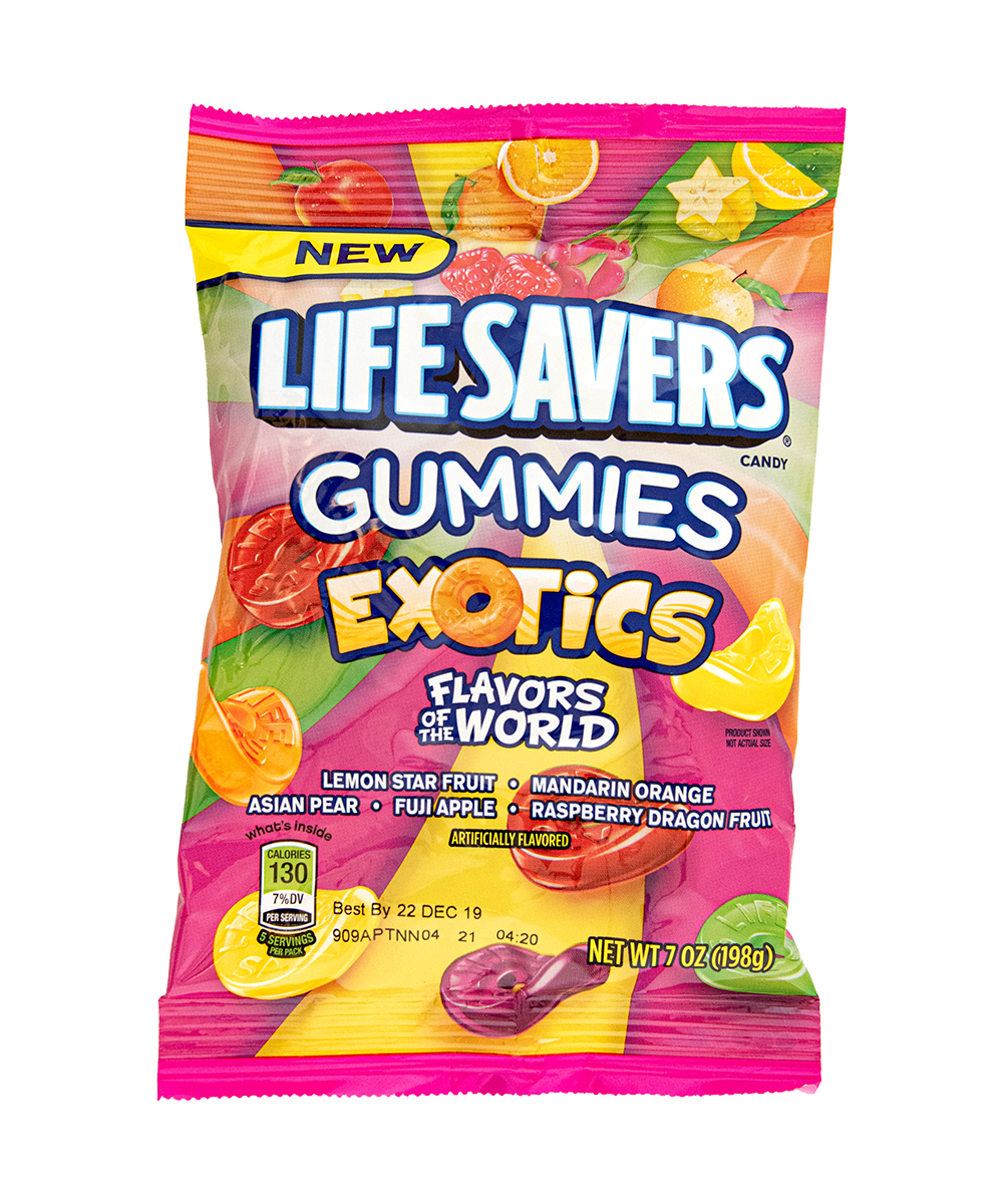 LIFESAVERS GUMMIES EXOTICS PEG BAG 7OZ