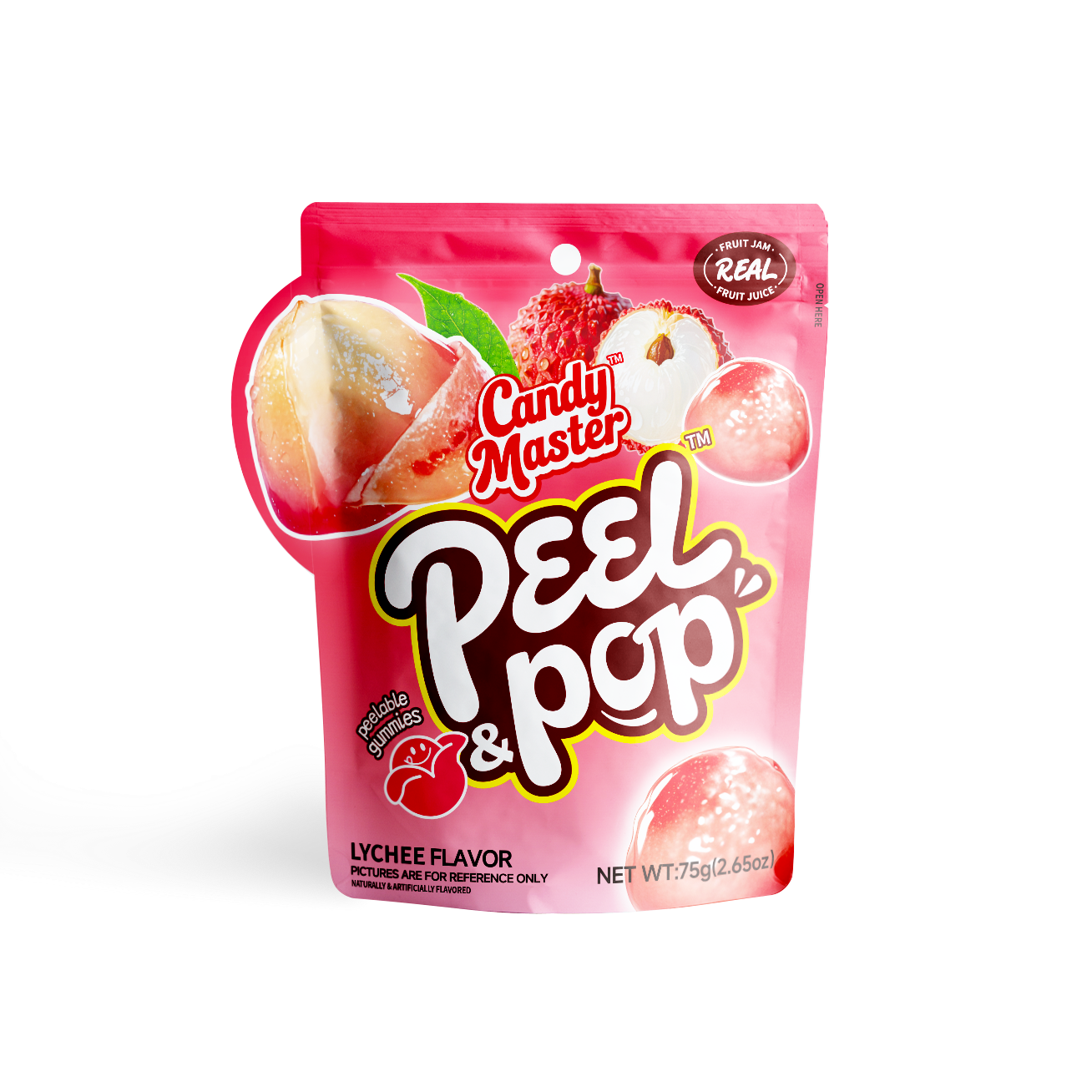 Candy Master Peel & Pop Lychee Gummies 2.65oz X 12 Units
