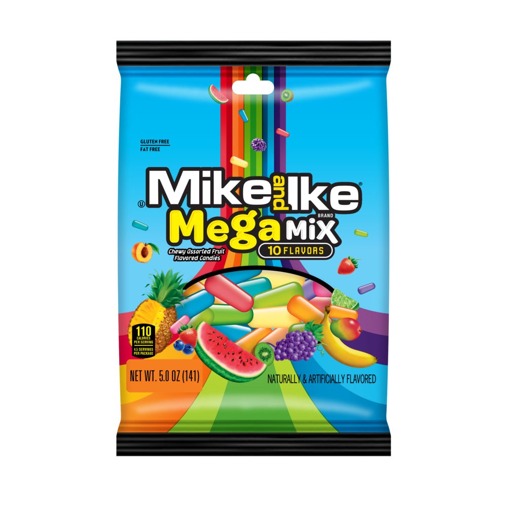 Mike & Ike Mega Mix Peg Bag 5oz X 12 Units - CandyStation