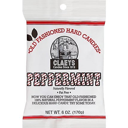 Claeys Old Fashioned Hard Candies - Natural Peppermint 6oz X 24 Units - CandyStation