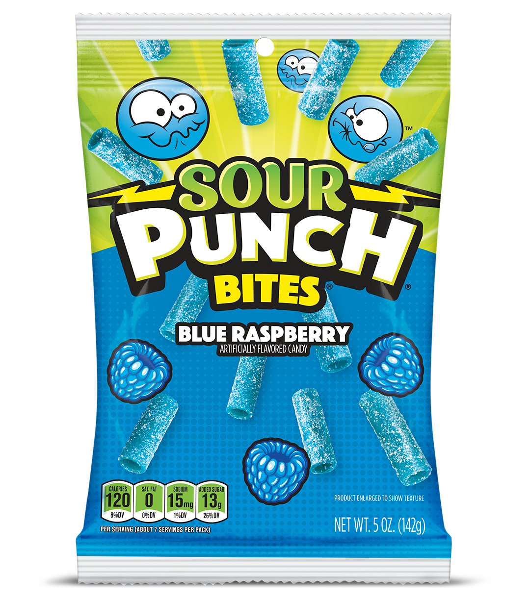 Sour Punch Blue Raspberry Bites 5oz X 12 Units