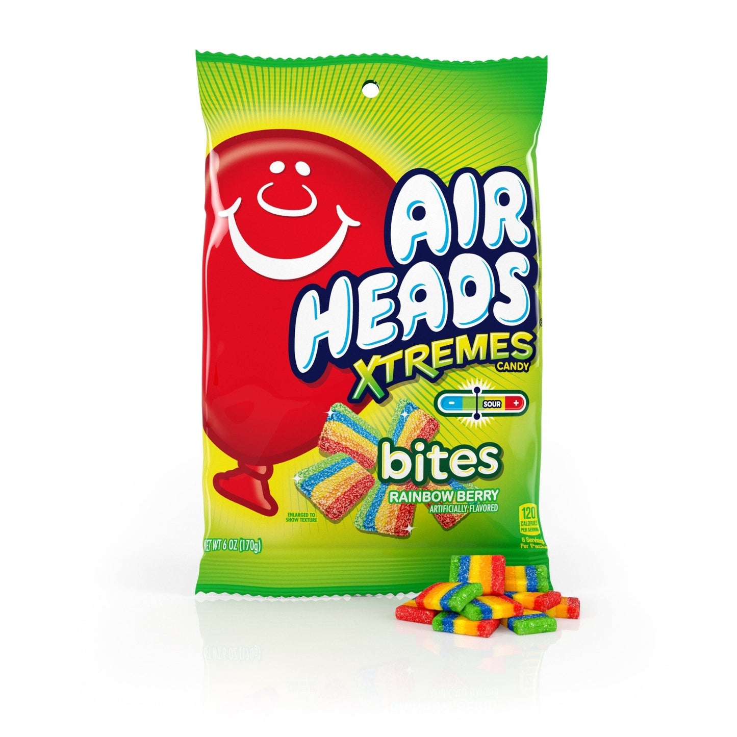Airheads Xtreme Rainbow Bites Peg Bag 6oz X 12 Units - CandyStation