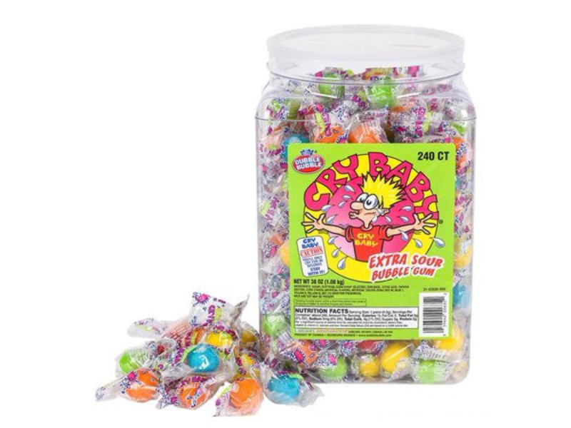 Cry Baby Extra Sour Bubble Gum Jar 240 Units - CandyStation