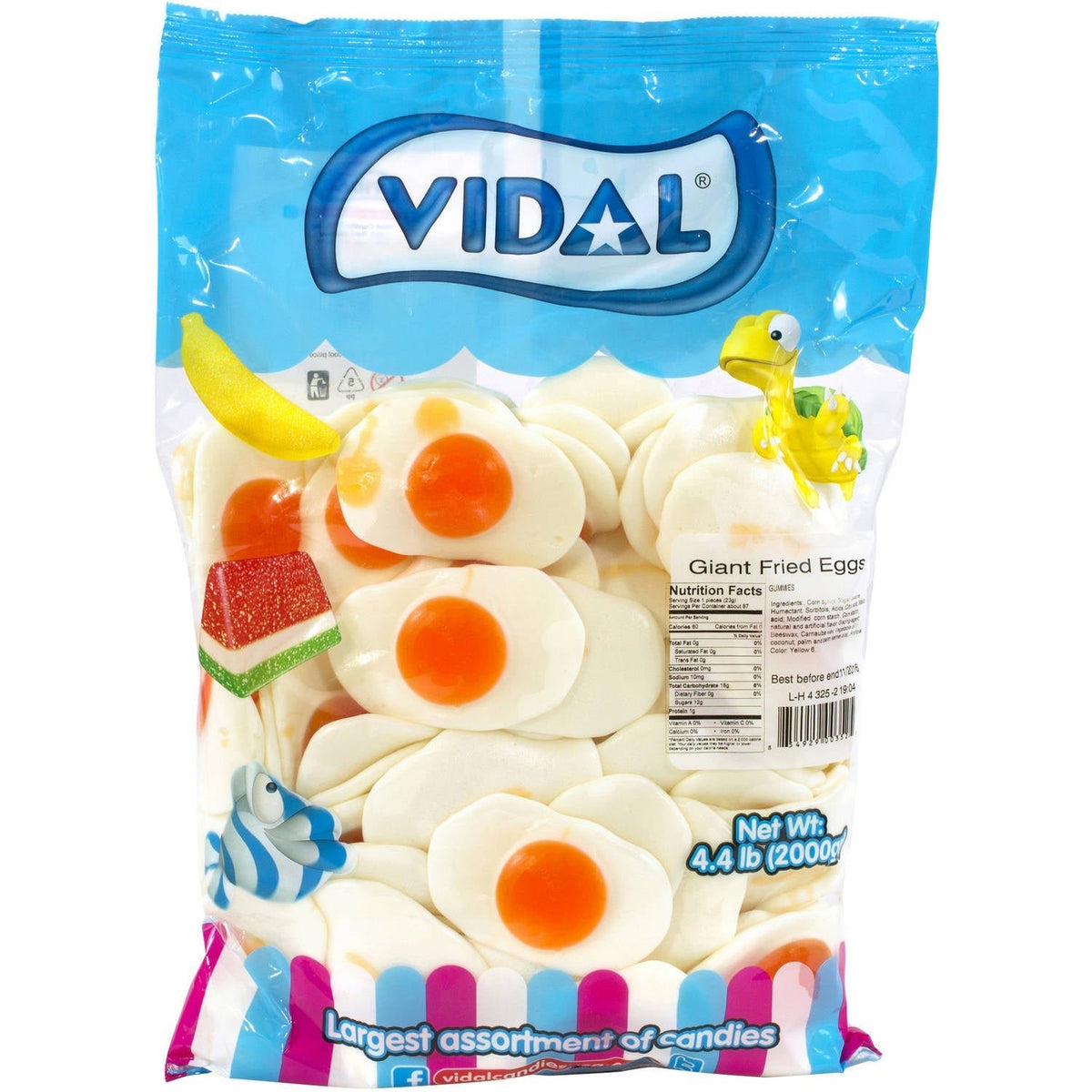 Bulk - Vidal Giant Fried Egg Gummies 4.4lb X 1 Unit - CandyStation
