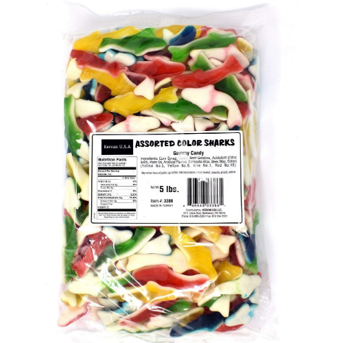 Kervan Bulk - Assorted Shark Gummies 5lb X 1 Unit - CandyStation