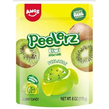 Amos Peelerz Gummy Kiwi 6oz X 12 Units - CandyStation