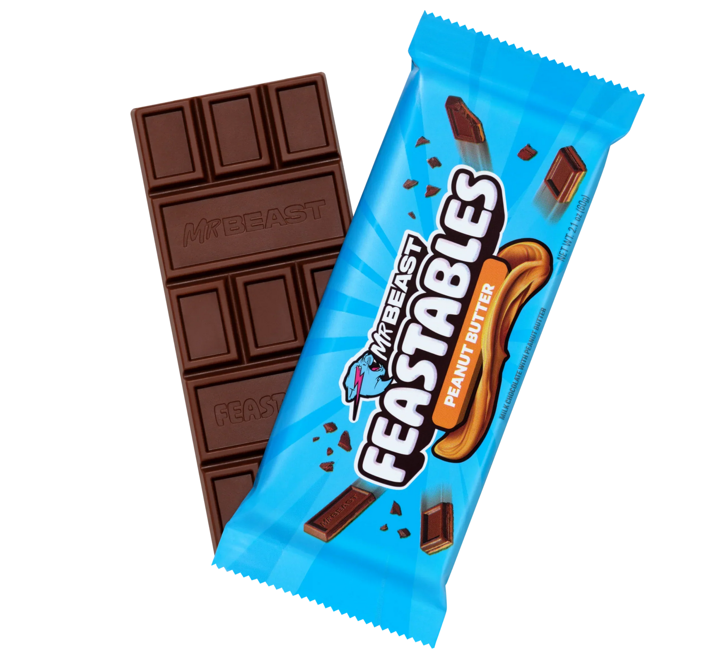 Feastables MrBeast Bar - Peanut Butter Chocolate 2.1oz X 10 Units