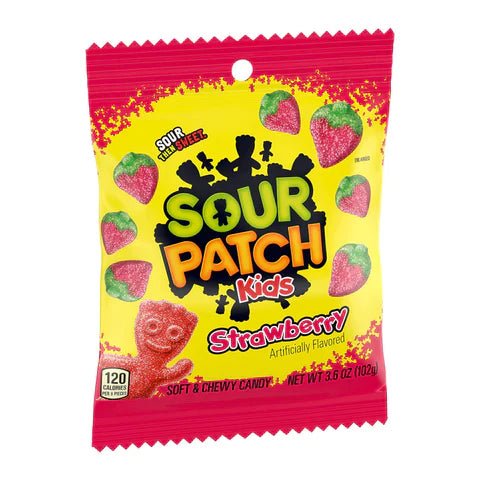 Sour Patch Kids Strawberry Peg Bag 3.6oz X 12 Units - CandyStation