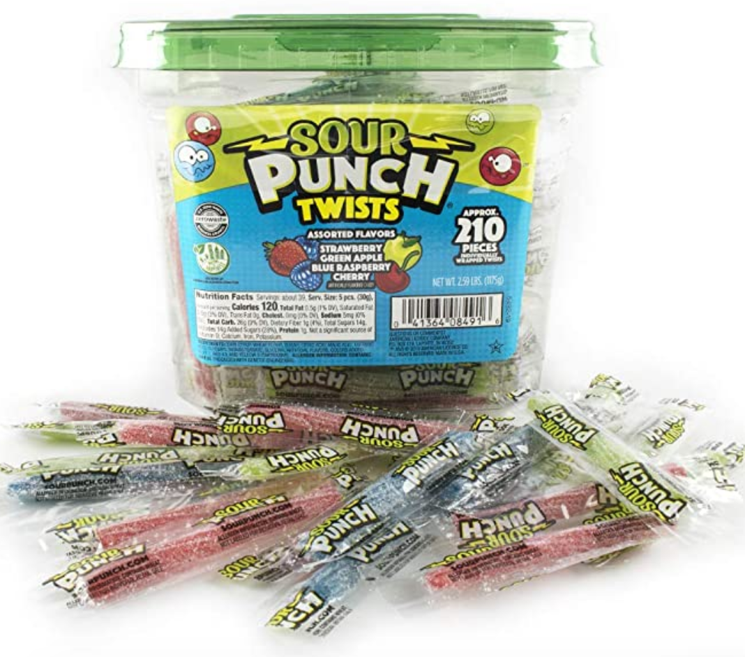 SOUR PUNCH TWISTS ASSORTED JAR