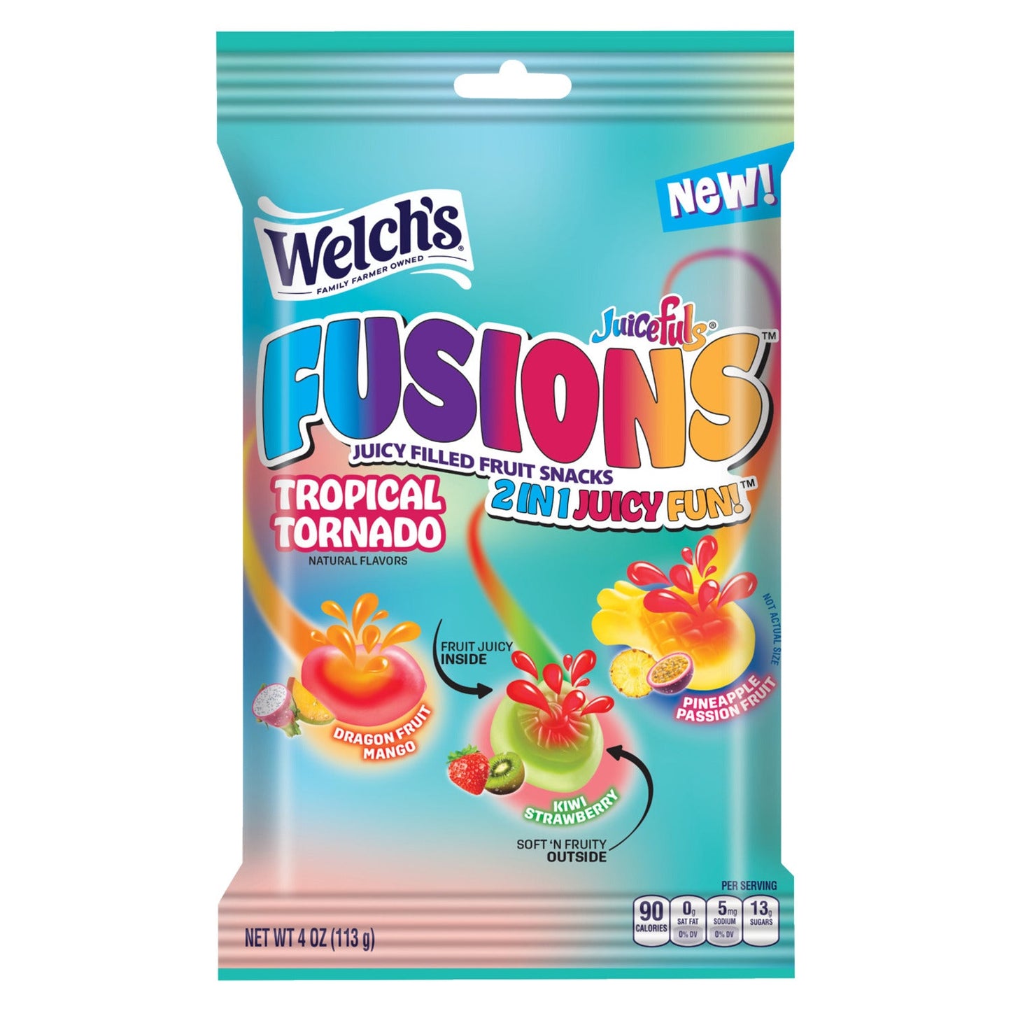 Welch's Fusions Tropical Tornado Peg Bag 4oz X 12 Units