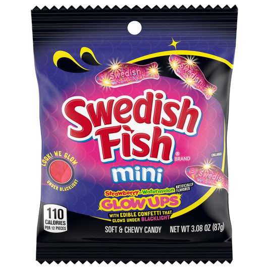 Swedish Fish Glowups Peg Bag 3.08oz X 12 Units