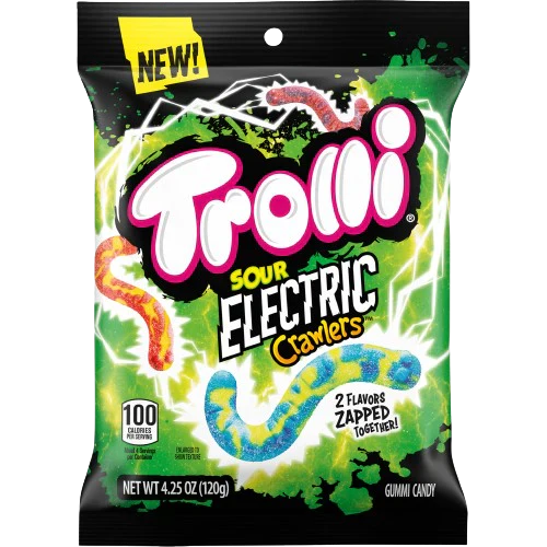 Trolli Peg Bag - Sour Electric Crawlers 4.25oz X 12 Units