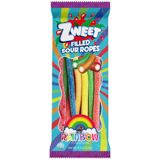 Zweet Sour Rainbow Ropes 4.5oz X 12 Units