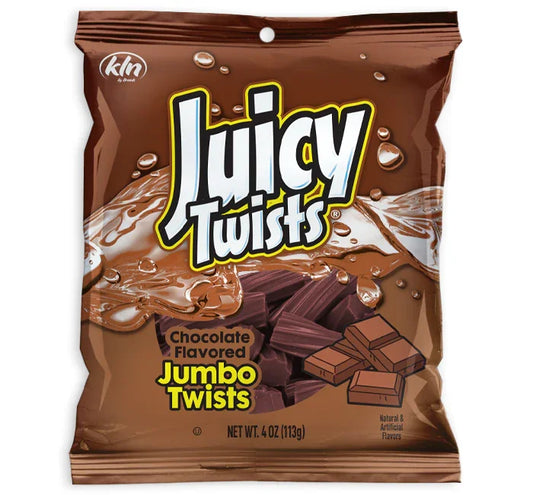 Juicy Twists Chocolate Sour Bites Peg Bag 4oz X 12 Units