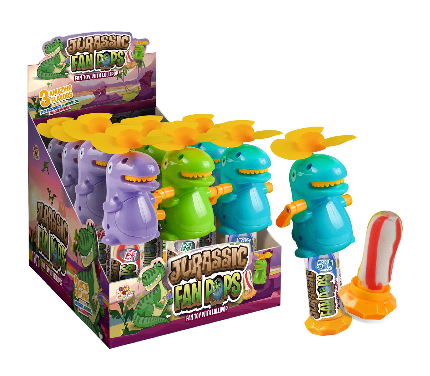 Albert Jurassic Fan Pop 0.28oz X 12 Units