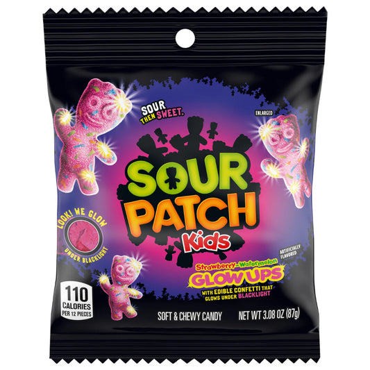 Sour Patch Kids Glowups Peg Bag 3.08oz X 12 Units