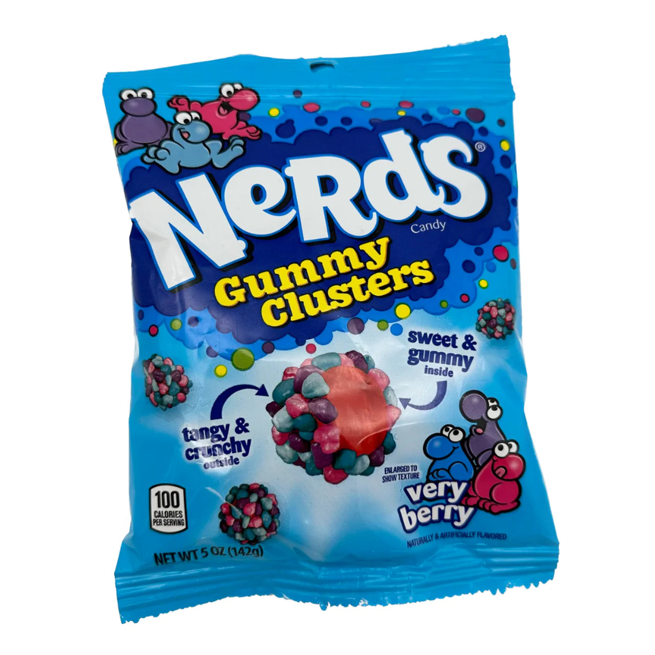 Nerds Gummy Clusters Very Berry Peg Bag 5oz X 12 Units