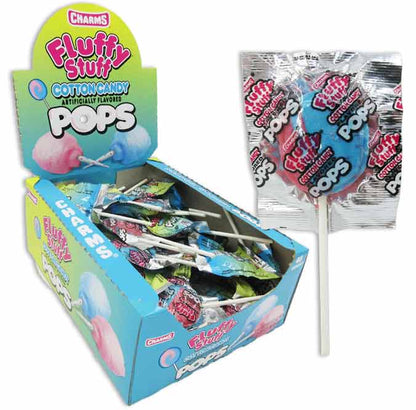 Charms Fluffy Stuff Cotton Candy Pops 48 Units