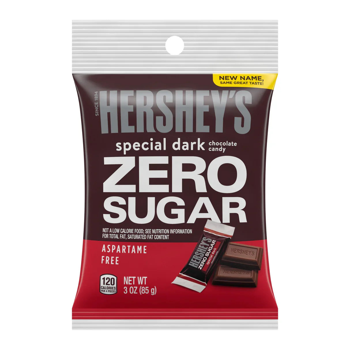 Hershey's Sugar Free Special Dark Chocolate Peg Bag 3oz X 12 Units