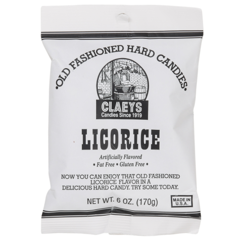 Claeys Old Fashioned Hard Candies - Licorice 6oz X 24 Units