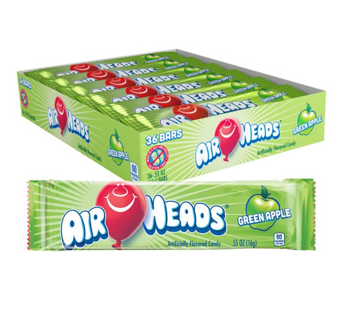Airheads Green Apple 36 Units - CandyStation