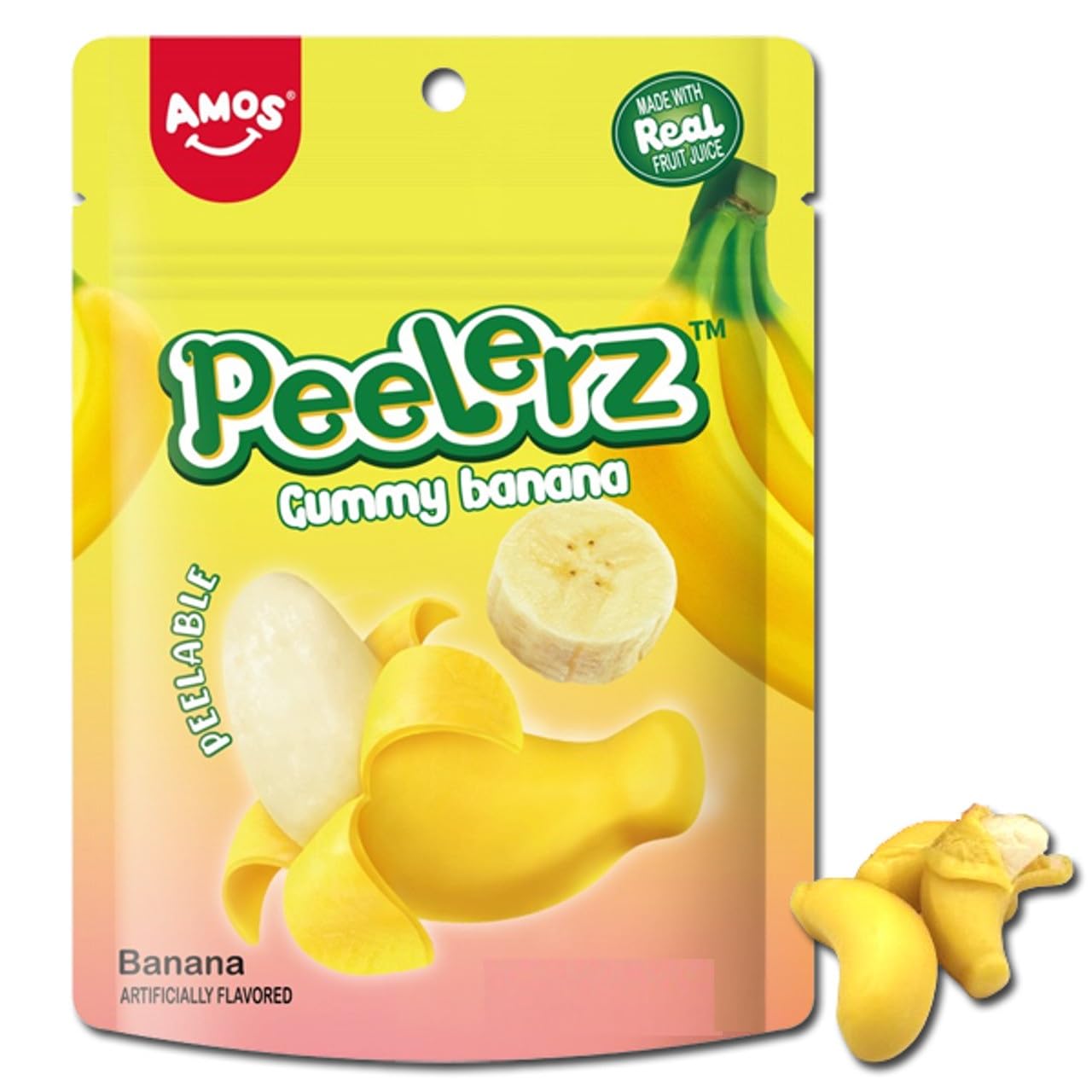 Amos Peelerz Gummy Banana 6oz X 12 Units
