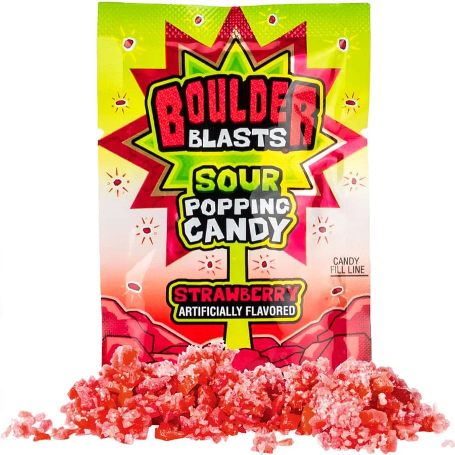 Koko's Boulder Blast Poppin Candy Sour Strawberry 10gm X 24 Units
