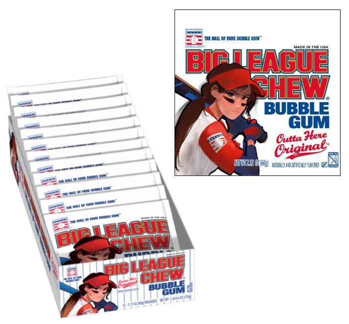 Big League Chew Pouch Original - Girl 2.12oz X 12 Units