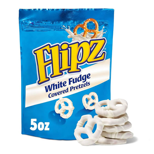 Flipz White Fudge Pretzel Stand Up Bag 5oz X 6 Units