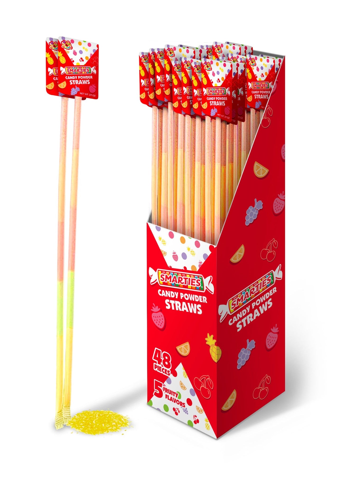 Alberts Smarties Candy Straw 0.37oz X 48 Units