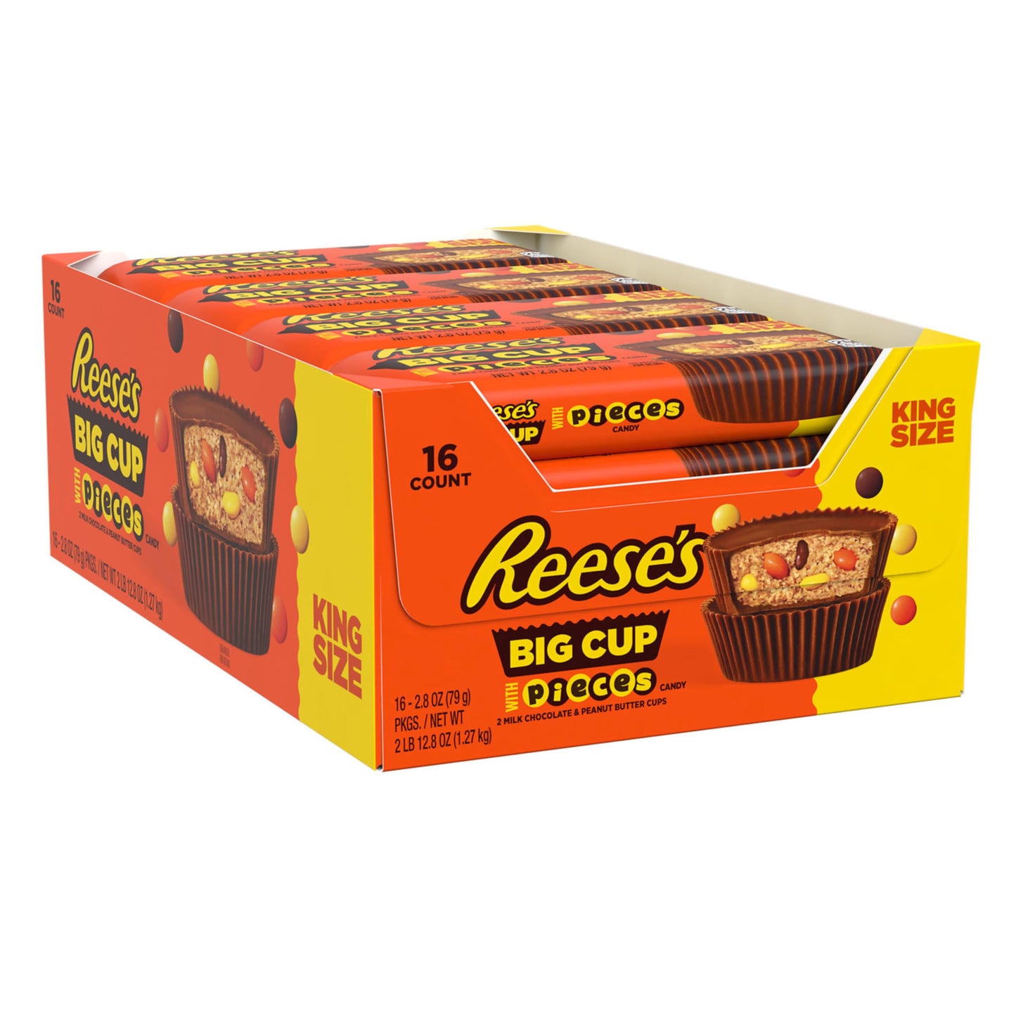Hershey Reese Peanut Butter Big Cup with Pieces - King Size 2.8oz X 16 Units