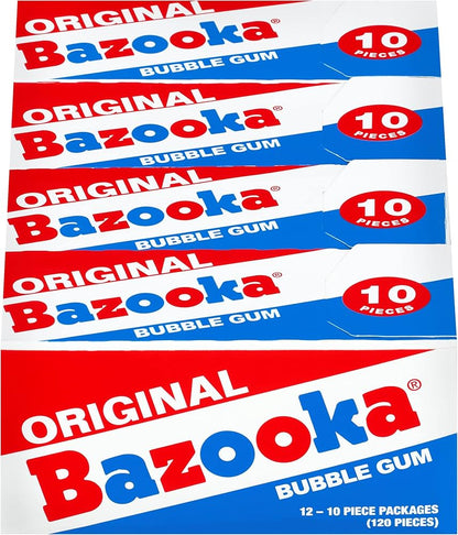 Bazooka Wallet Pack 10pc (5 Orig,5 Blue Rasp) X 12 Units