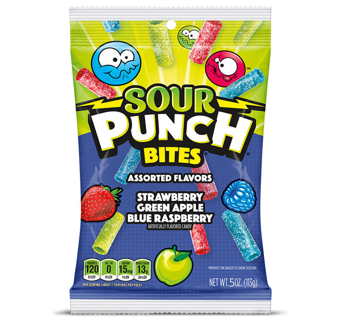 Sour Punch Assorted Bites Peg Bag 5oz X 12 Units