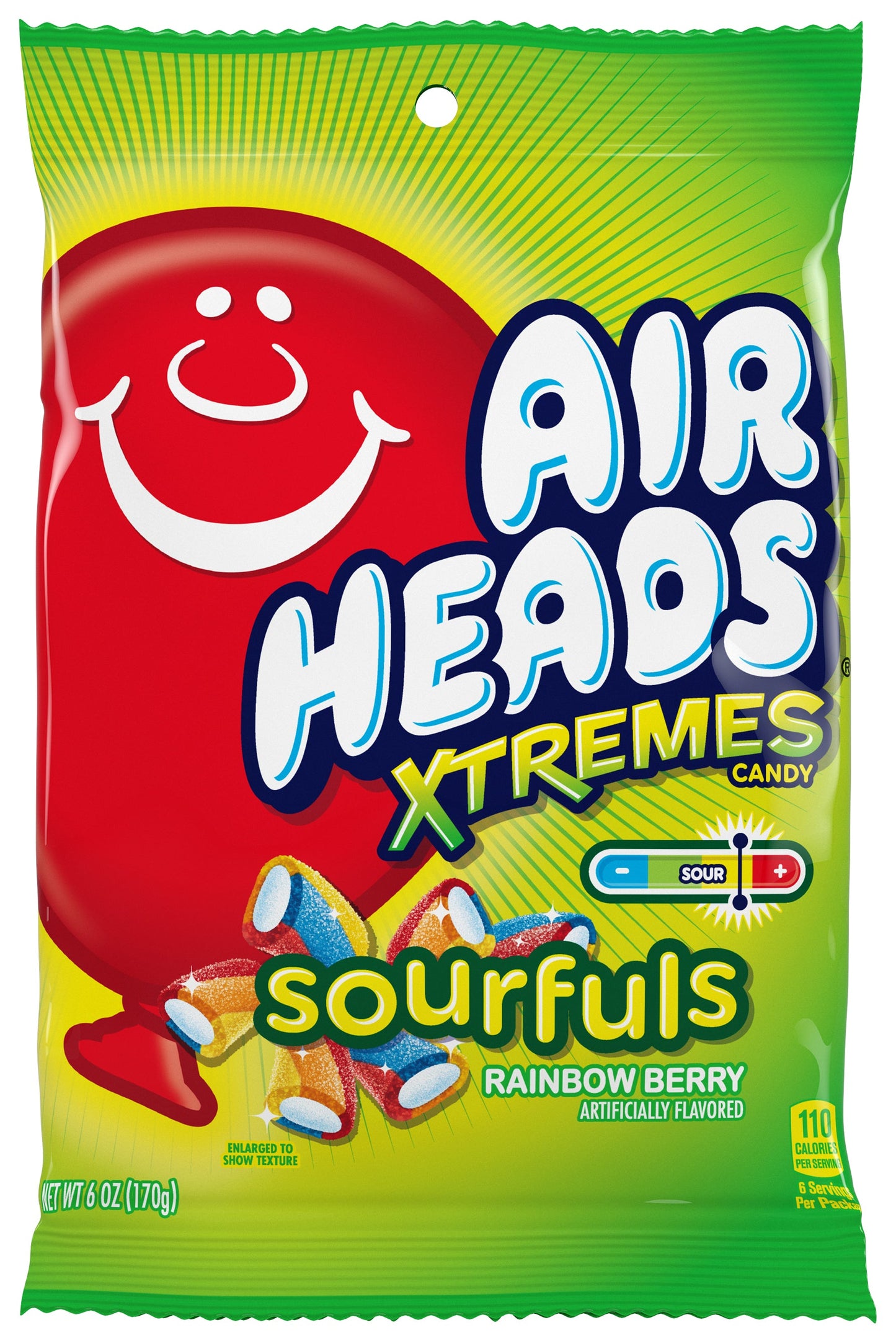 Airheads Xtremes Rainbow Berry Sourful Peg Bags 6oz X 12 Units