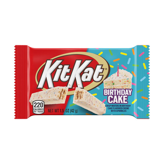Kit Kat Birthday Cake White Creme with Sprinkles Standard Size 1.5oz X 24 Units // Exp 31 Jan 2026